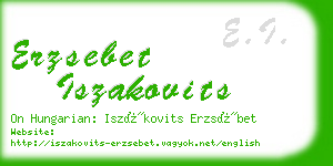 erzsebet iszakovits business card